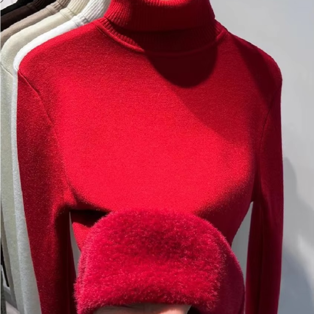 Samtgefütterter Winterpullover für Damen