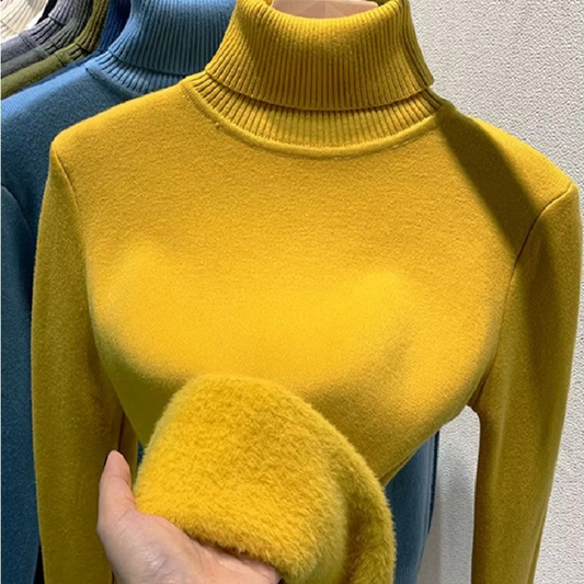 Samtgefütterter Winterpullover für Damen