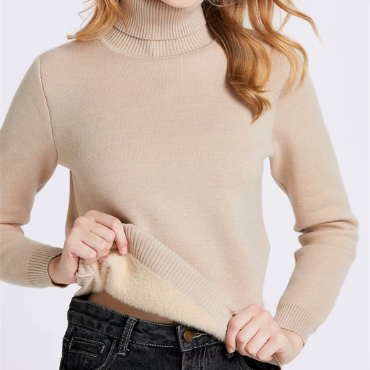 Samtgefütterter Winterpullover für Damen