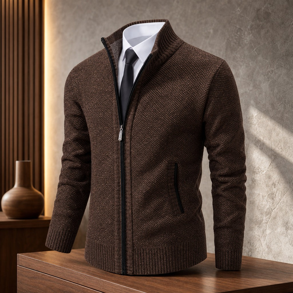 Herren-Fleecejacke mit Stehkragen Cardigan 5