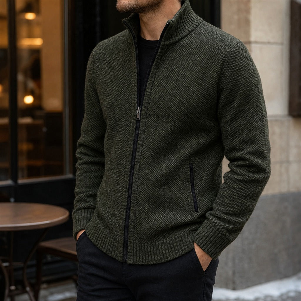 Herren-Fleecejacke mit Stehkragen Cardigan 8