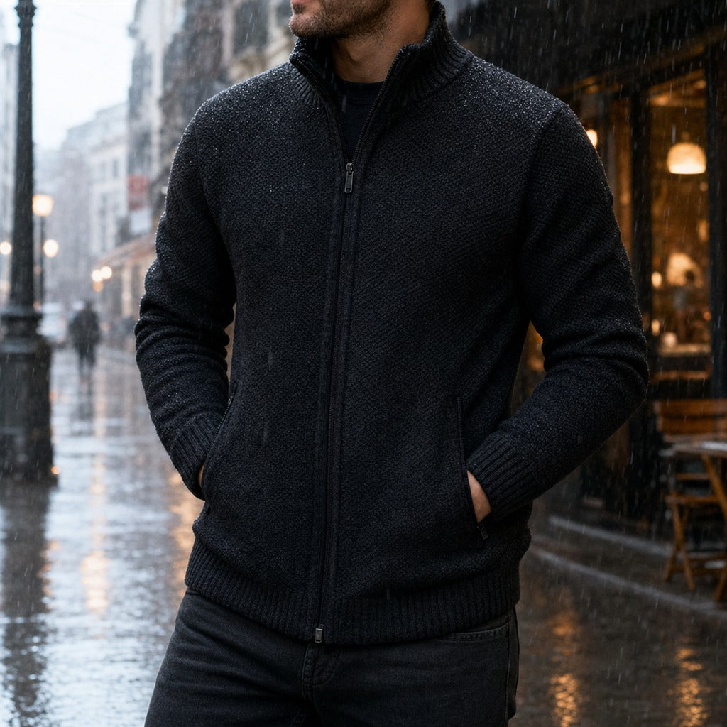 Herren-Fleecejacke mit Stehkragen Cardigan 10
