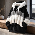 Oversize-Damenjacke mit Plüsch und Kapuze Winter 1