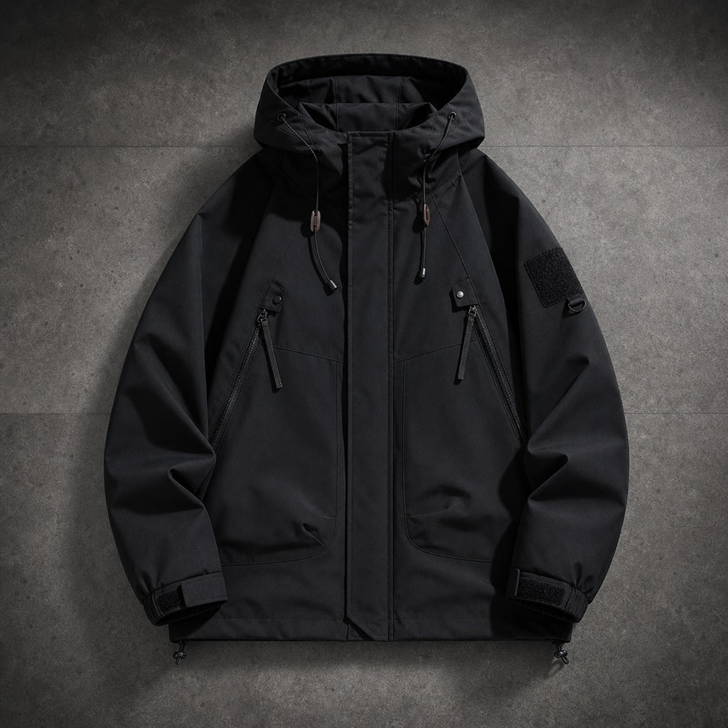 Herren-Softshelljacke mit Kapuze wasserdicht Bomber 1