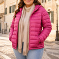 Damen-Steppjacke Plus Size Kirschrosa