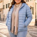 Damen-Steppjacke Plus Size Nebelblau