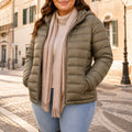 Damen-Steppjacke Plus Size Khaki
