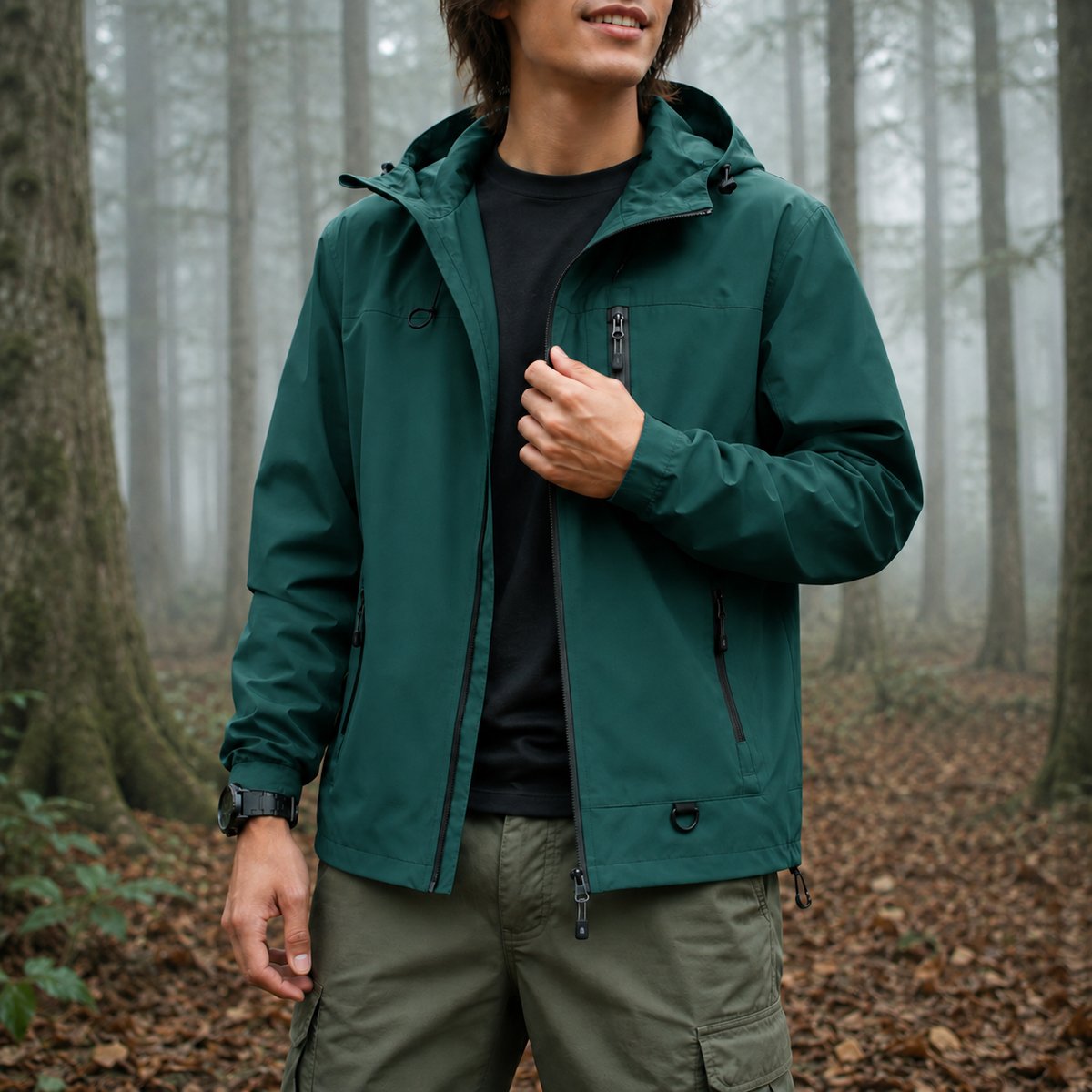 Unisex-Outdoorjacke Dunkelgrün