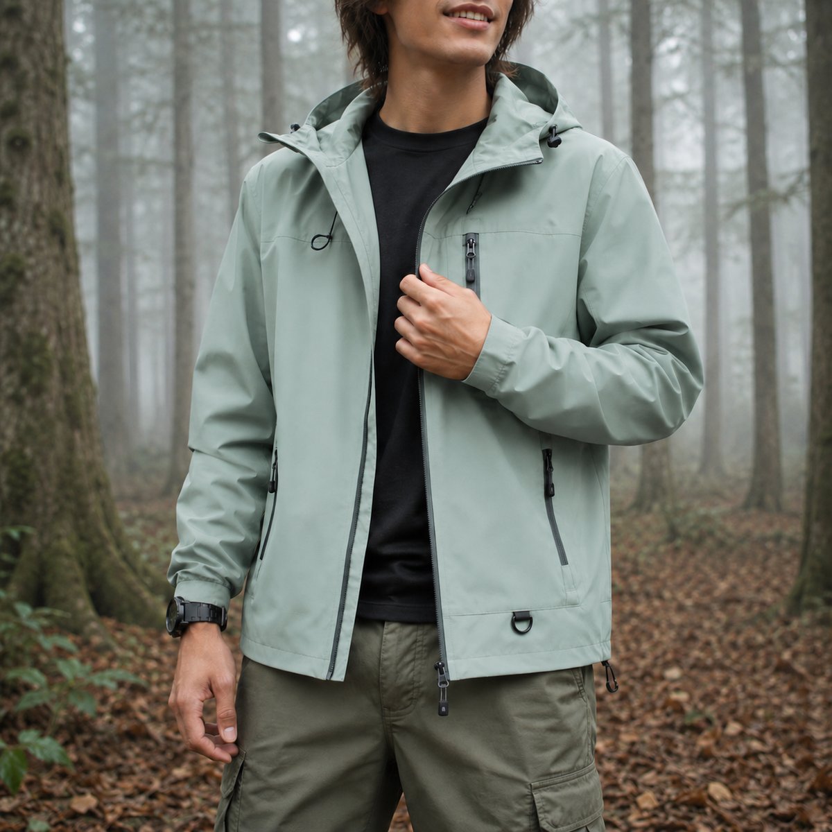 Unisex-Outdoorjacke Hellgrün