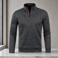 Herren-Sweatshirt mit halbem Reißverschluss Stehkragen Streetwear 2