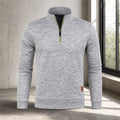 Herren-Sweatshirt mit halbem Reißverschluss Stehkragen Streetwear 3