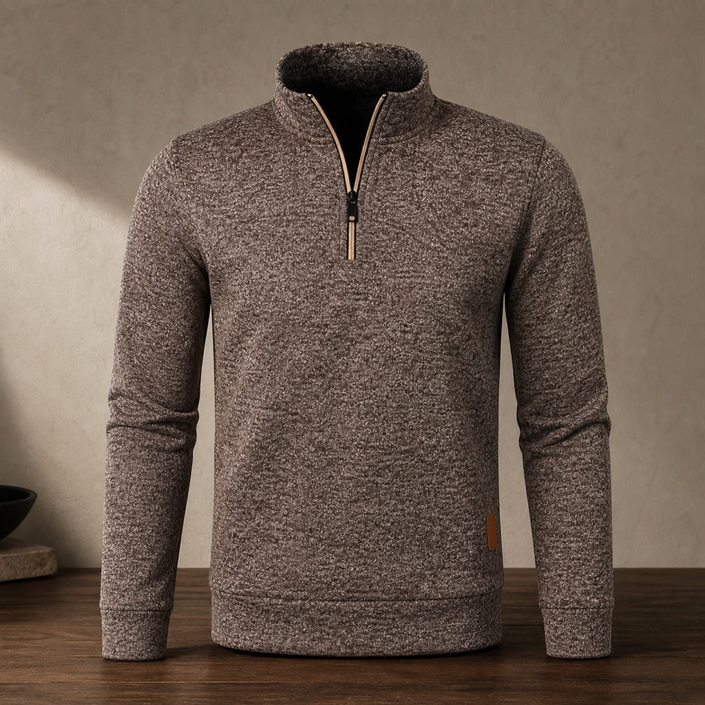 Herren-Sweatshirt mit halbem Reißverschluss Stehkragen Streetwear 4