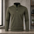 Herren-Sweatshirt mit halbem Reißverschluss Stehkragen Streetwear 6