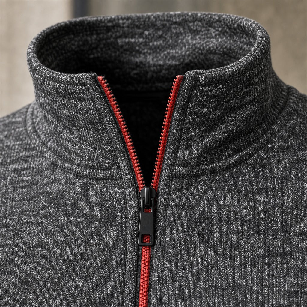 Herren-Sweatshirt mit halbem Reißverschluss Stehkragen Streetwear 9