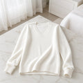 Damen-Pullover Kaschmir V-Ausschnitt mit Spitze Winter 2