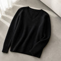 Damen-Pullover Kaschmir V-Ausschnitt mit Spitze Winter 3
