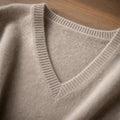 Damen-Pullover Kaschmir V-Ausschnitt mit Spitze Winter 9