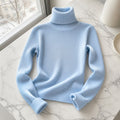 Damen-Pullover Stehkragen Basic Uni Winter 2