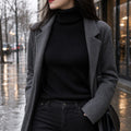 Damen-Pullover Stehkragen Basic Uni Winter 10