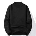 Herren Pullover Stehkragen Mock Neck - Glatter Casual-Strick Langarm für Herbst und Winter
