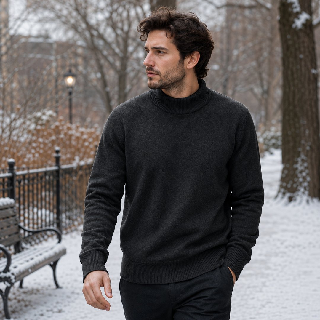 herren-pullover-stehkragen-mock-neck-feinstrick-casual-pullover-langarm-fuer-herbst-und-winter - 9